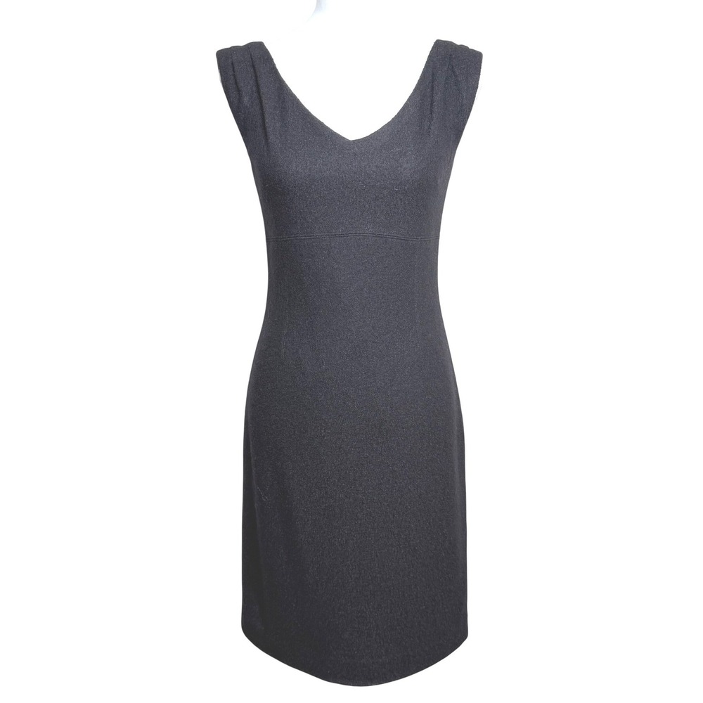 Banana‎ Republic Wool Blend Sheath Pleated Shoulder Black Dress 2